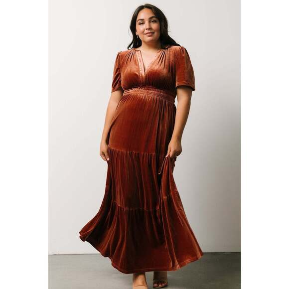 Baltic Born Artemis Velvet Maxi Dress | Dark Spice Size XLXL - Picture 1 of 5